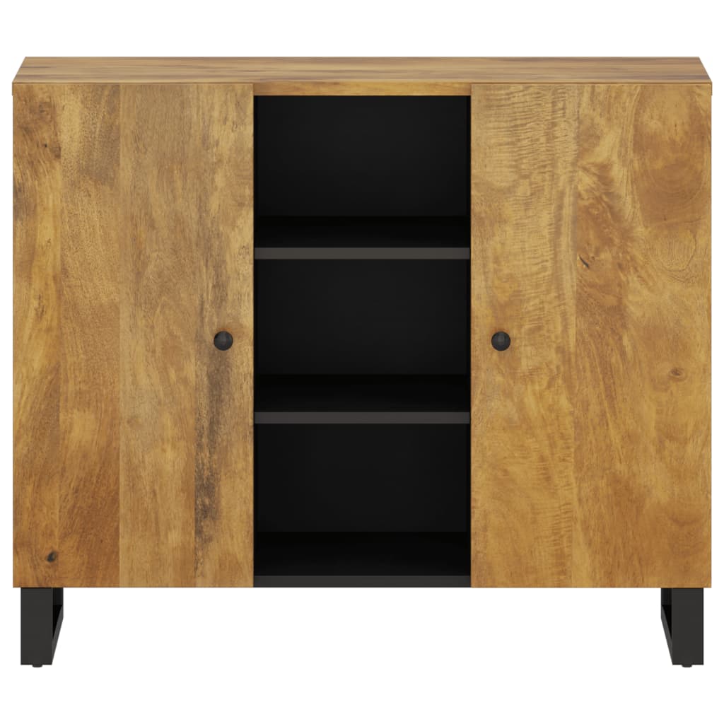 Credenza con 2 Ante 90x33x75 cm in Legno Massello di Mango