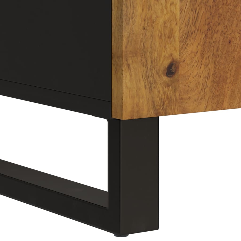 Credenza con 2 Ante 90x33x75 cm in Legno Massello di Mango - homemem39