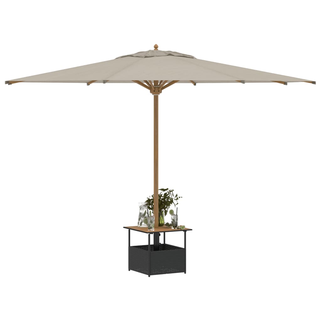 Tavolo Giardino Foro Ombrellone Nero 55x55x46,5 cm Polyrattan