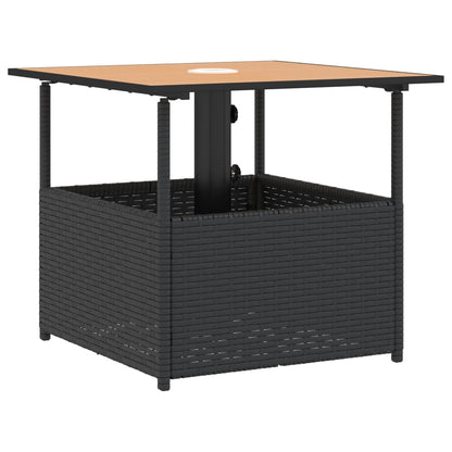 Tavolo Giardino Foro Ombrellone Nero 55x55x46,5 cm Polyrattan