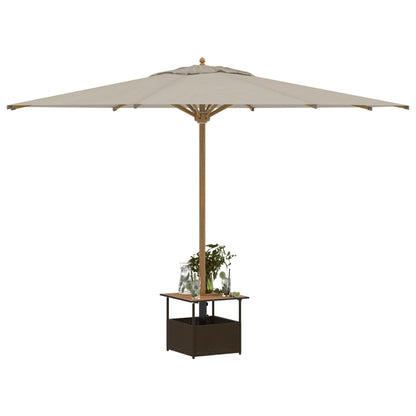 Tavolo Giardino Foro Ombrellone Marrone 55x55x46,5cm Polyrattan - homemem39