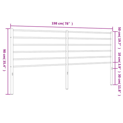 Testiera in Metallo Bianco 193 cm - homemem39