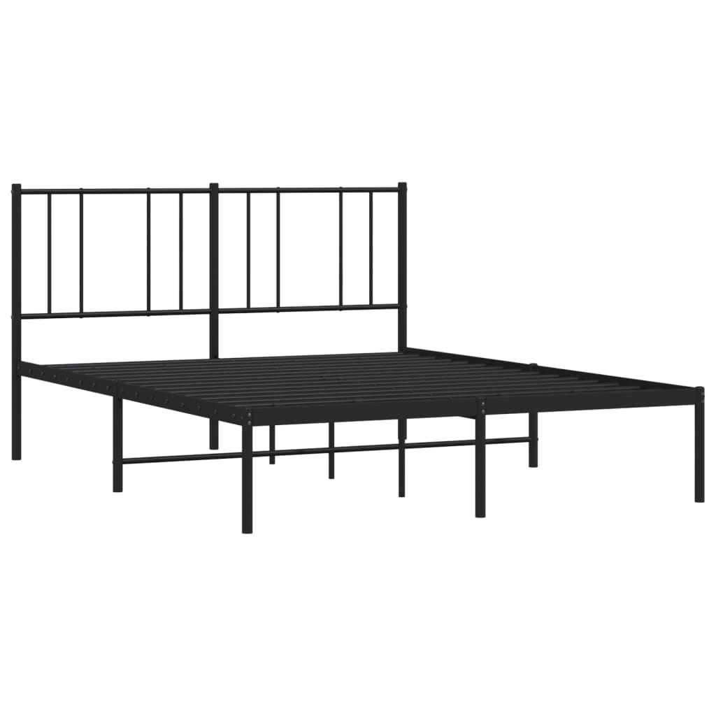 Giroletto con Testiera in Metallo Nero 135x190 cm - homemem39