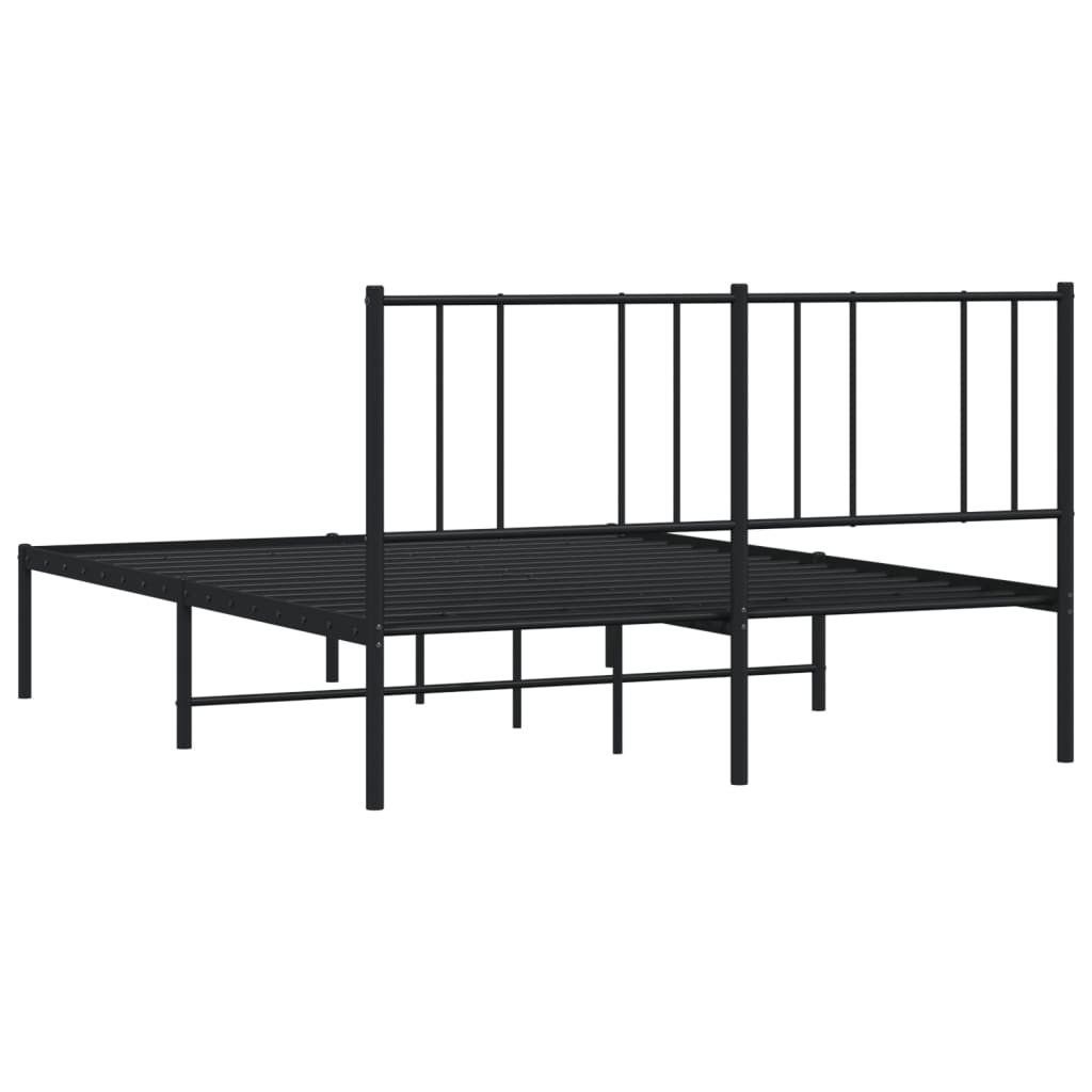 Giroletto con Testiera in Metallo Nero 135x190 cm - homemem39