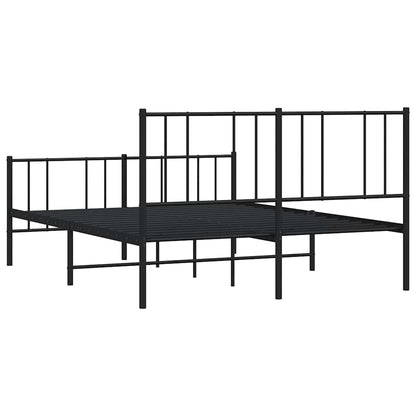 Giroletto con Testiera e Pediera Metallo Nero 135x190 cm - homemem39