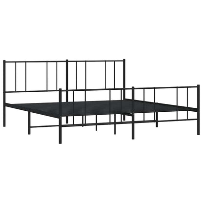 Giroletto con Testiera e Pediera Metallo Nero 183x213 cm - homemem39