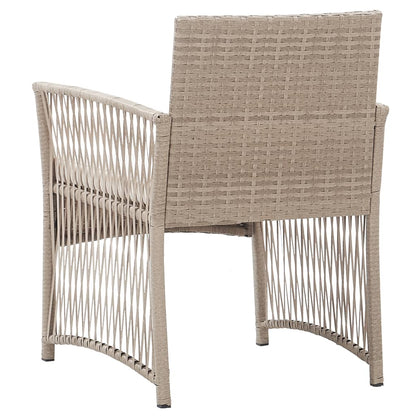 Poltrone da Giardino con Cuscini 2 pz Beige in Polyrattan - homemem39