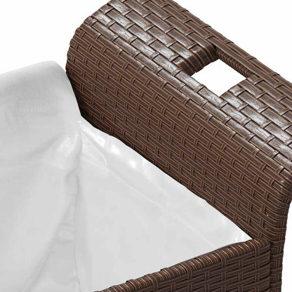 Panca da Giardino con Cuscino Marrone 116x46x57cm in Polyrattan - homemem39