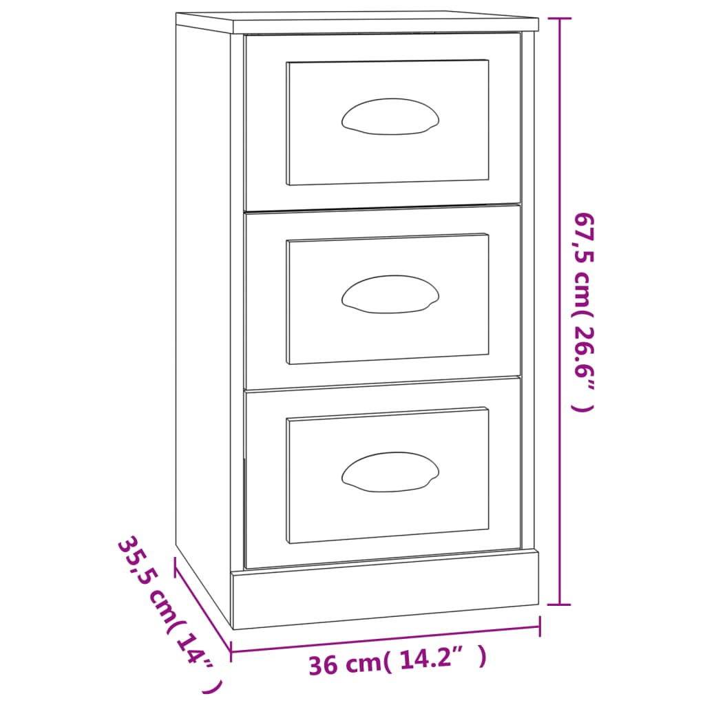 Credenza Rovere Marrone 36x35,5x67,5 cm in Legno Multistrato