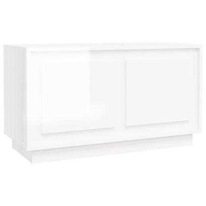 Mobile Porta TV Bianco Lucido 80x35x45 cm in Legno Multistrato