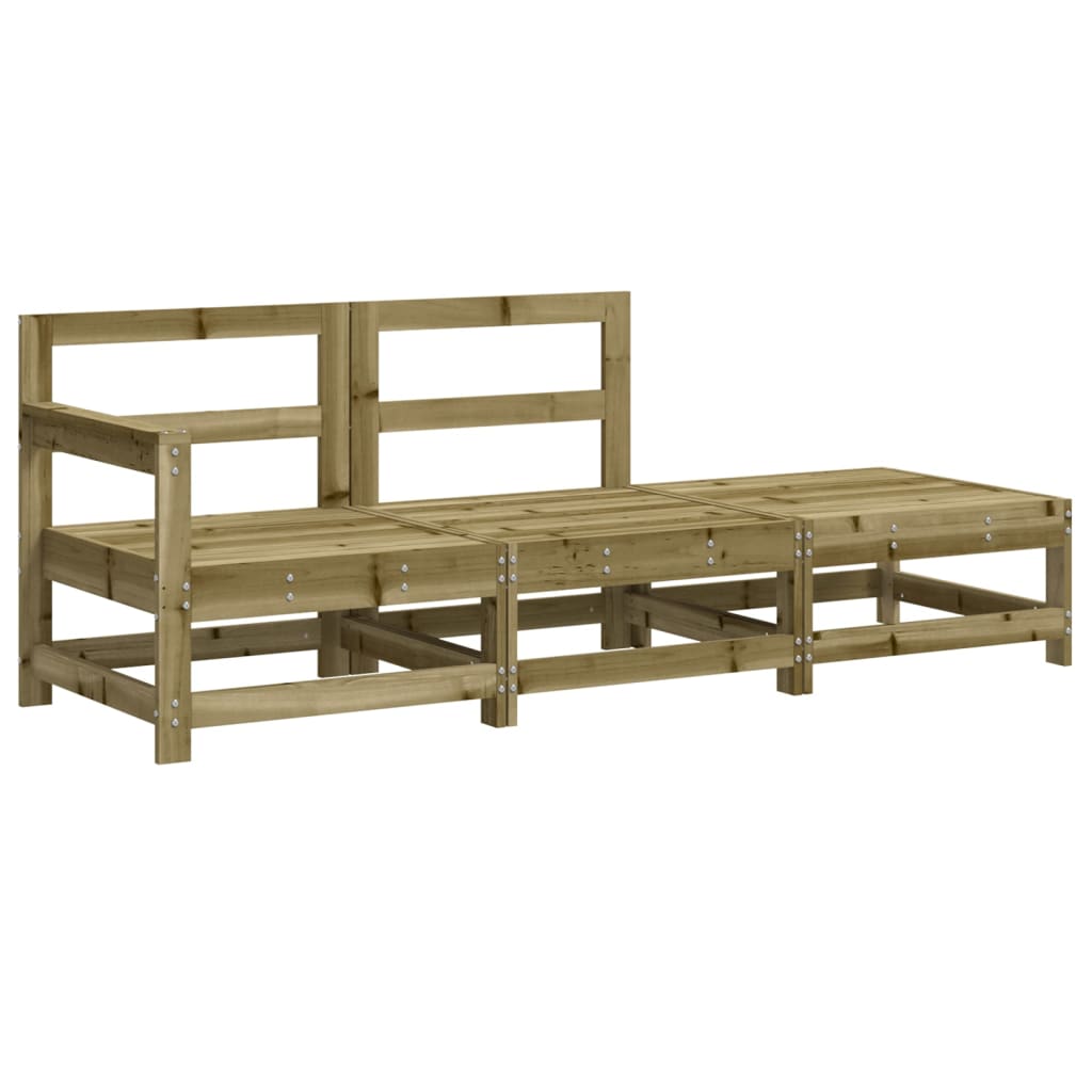 Set Divani da Giardino 3pz con Cuscini Legno Impregnato di Pino - homemem39