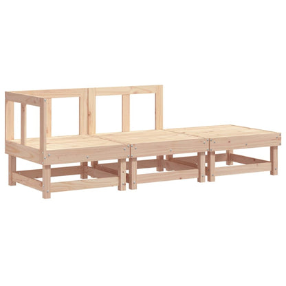 Set Salotto da Giardino 3 pz in Legno Massello di Pino