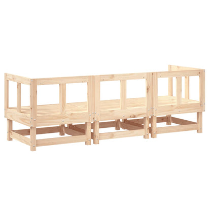 Set Salotto da Giardino 3 pz in Legno Massello di Pino