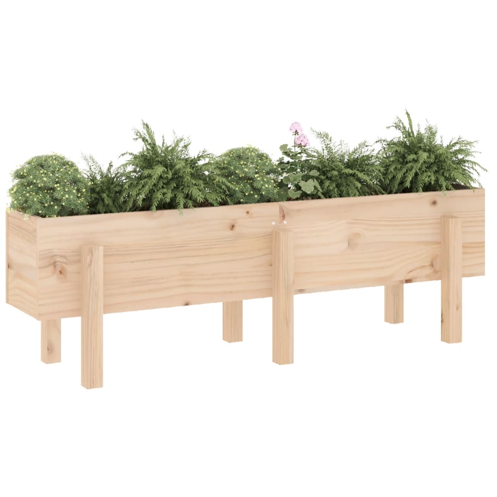 Fioriera Rialzata da Giardino 121x30x38 cm Legno Massello Pino - homemem39