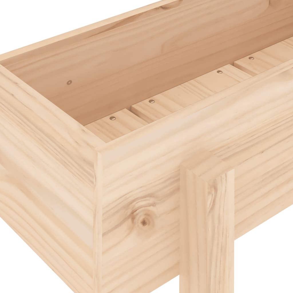 Fioriera Rialzata da Giardino 121x30x38 cm Legno Massello Pino