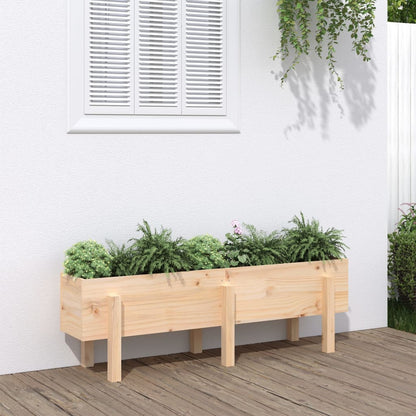 Fioriera Rialzata da Giardino 121x30x38 cm Legno Massello Pino - homemem39