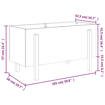 Fioriera Rialzata da Giardino 101x50x57 cm Legno Massello Pino