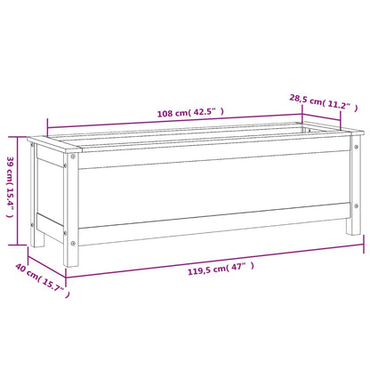 Fioriera Rialzata da Giardino 119,5x40x39cm Legno Massello Pino