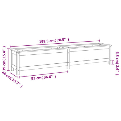 Fioriera Rialzata Giardino 199,5x40x39cm Legno Massello Douglas