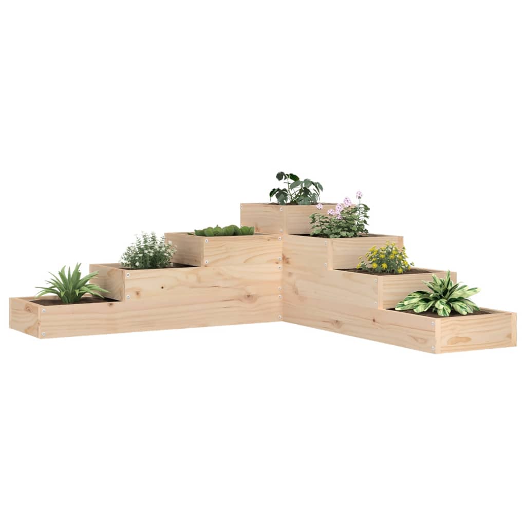 Fioriera Giardino 4 Ripiani 106x104,5x36cm Legno Massello Pino