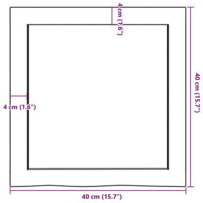 Ripiano a Parete 40x40x(2-4) cm Massello Rovere Non Trattato - homemem39