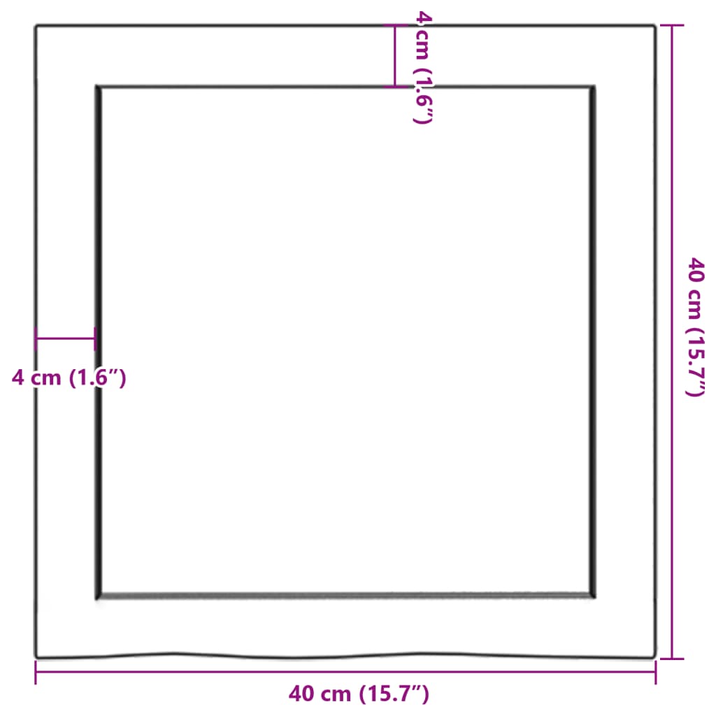 Ripiano a Parete 40x40x(2-6) cm Massello Rovere Non Trattato - homemem39