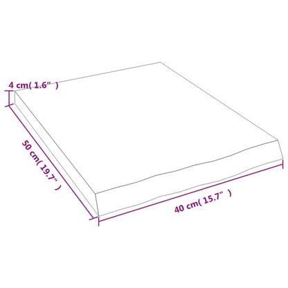 Ripiano a Parete 40x50x(2-4) cm Massello Rovere Non Trattato - homemem39