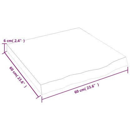 Ripiano a Parete 60x60x(2-6) cm Massello Rovere Non Trattato - homemem39