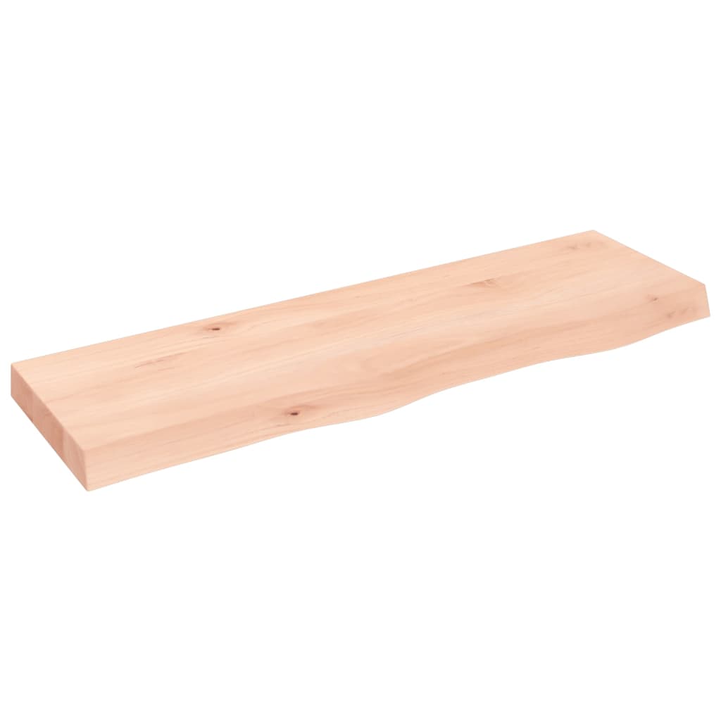 Ripiano a Parete 100x30x(2-6) cm Massello Rovere Non Trattato - homemem39