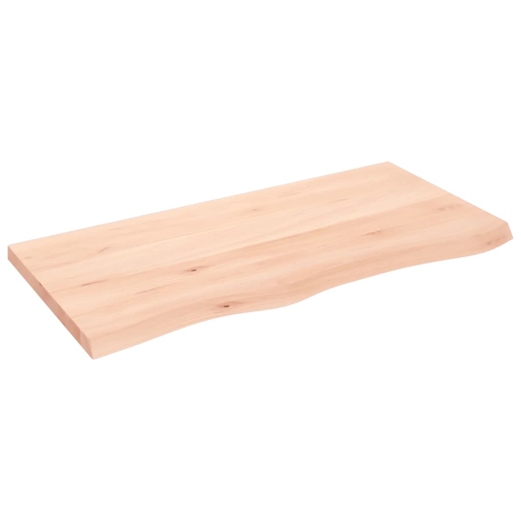 Ripiano a Parete 100x50x(2-4) cm Massello Rovere Non Trattato - homemem39