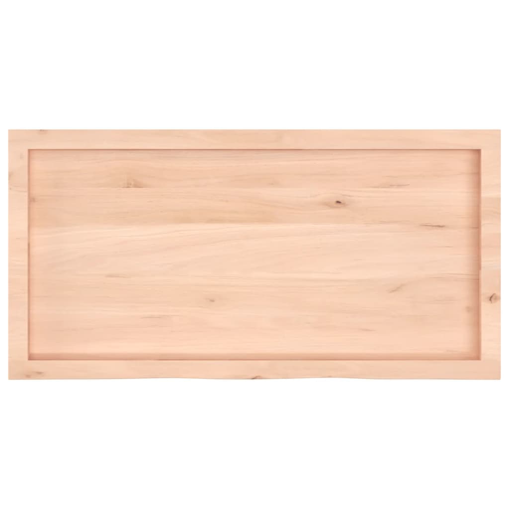 Ripiano a Parete 100x50x(2-4) cm Massello Rovere Non Trattato - homemem39