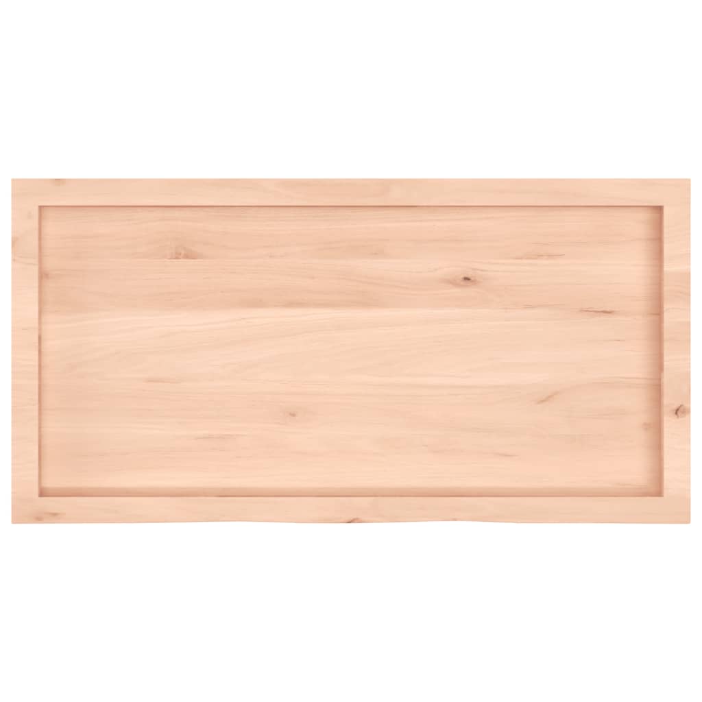 Ripiano a Parete 100x50x(2-6) cm Massello Rovere Non Trattato - homemem39