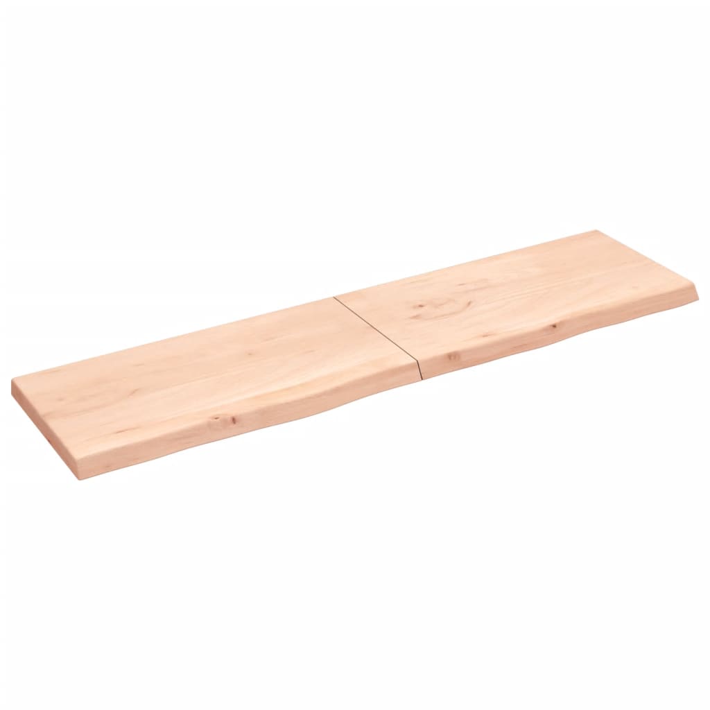 Ripiano a Parete 200x50x(2-6) cm Massello Rovere Non Trattato - homemem39