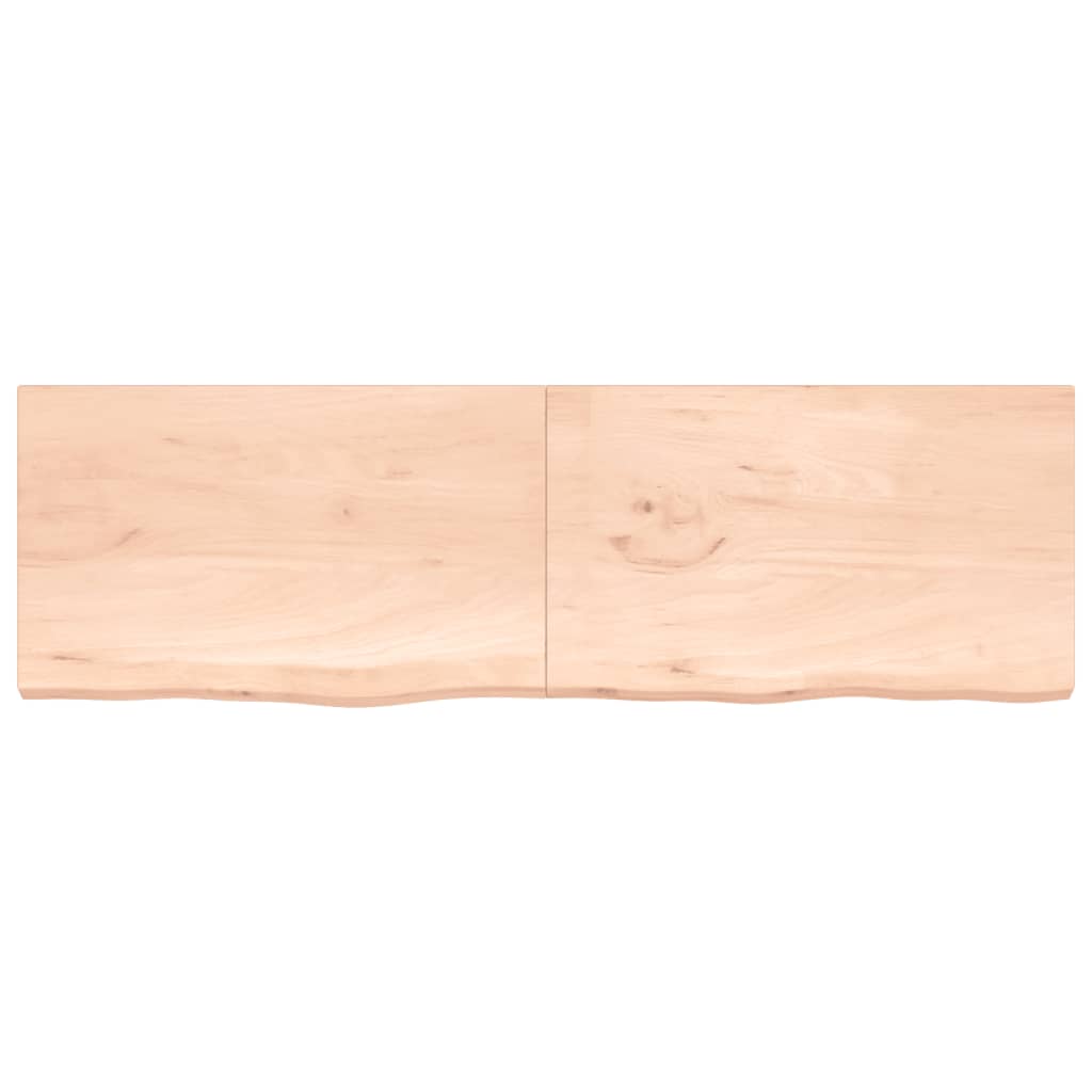 Ripiano a Parete 200x60x(2-4) cm Massello Rovere Non Trattato - homemem39