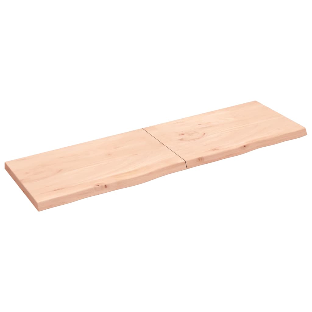 Ripiano a Parete 200x60x(2-6) cm Massello Rovere Non Trattato - homemem39