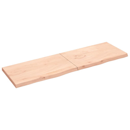 Ripiano a Parete 200x60x(2-6) cm Massello Rovere Non Trattato - homemem39