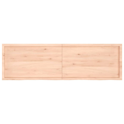 Ripiano a Parete 200x60x(2-6) cm Massello Rovere Non Trattato - homemem39