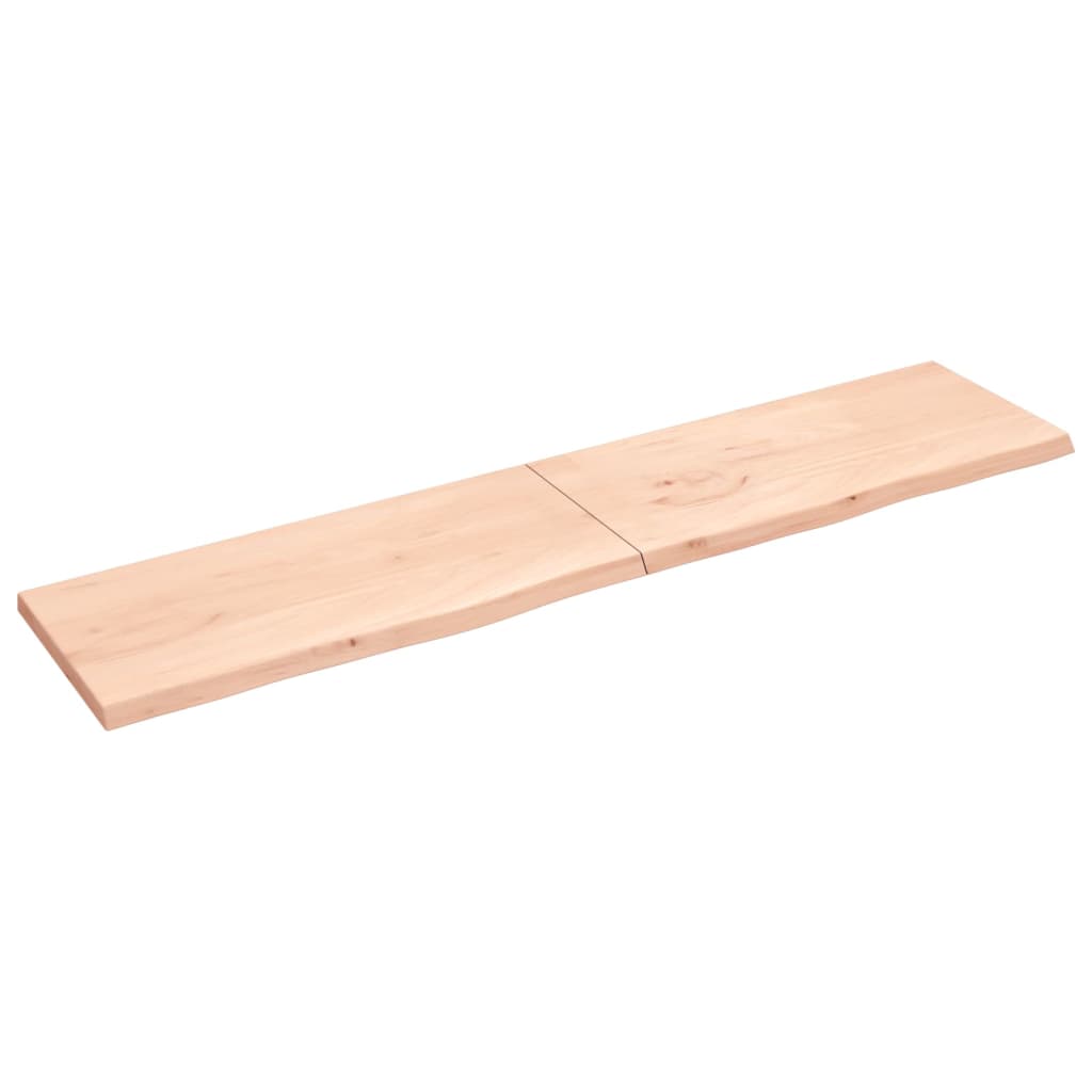 Ripiano a Parete 220x50x(2-4) cm Massello Rovere Non Trattato - homemem39