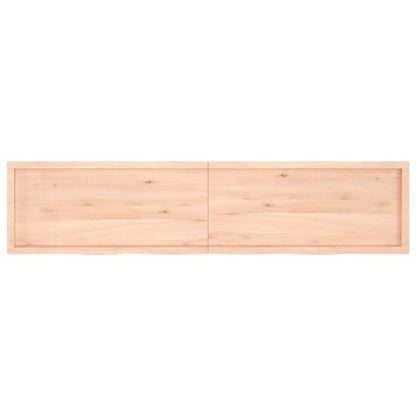 Ripiano a Parete 220x50x(2-4) cm Massello Rovere Non Trattato - homemem39