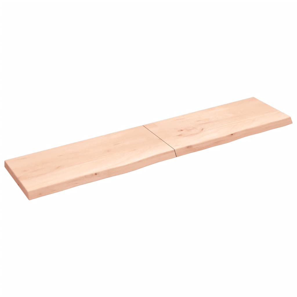 Ripiano a Parete 220x50x(2-6) cm Massello Rovere Non Trattato - homemem39