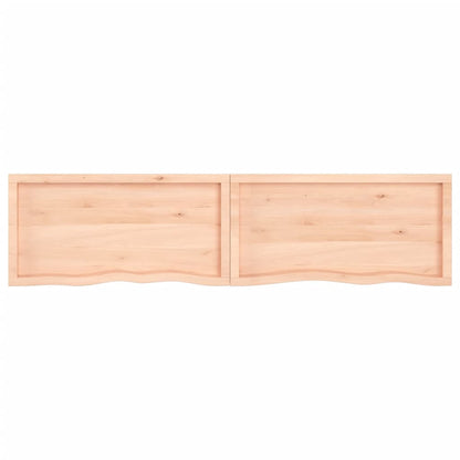 Ripiano a Parete 220x50x(2-6) cm Massello Rovere Non Trattato - homemem39