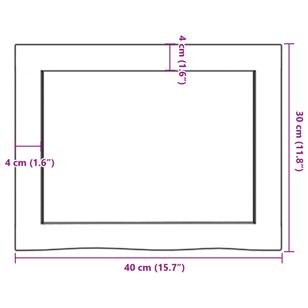 Ripiano Muro Marrone 40x30x(2-6) cm Massello Rovere Trattato - homemem39