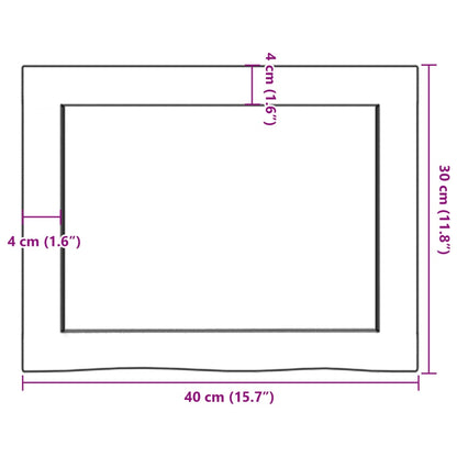 Ripiano Muro Marrone 40x30x(2-6) cm Massello Rovere Trattato - homemem39