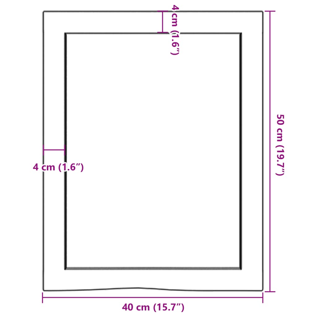 Ripiano Muro Marrone 40x50x(2-4) cm Massello Rovere Trattato - homemem39