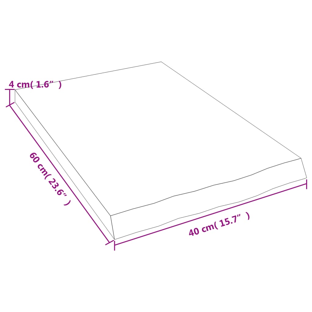 Ripiano Muro Marrone 40x60x(2-4) cm Massello Rovere Trattato - homemem39