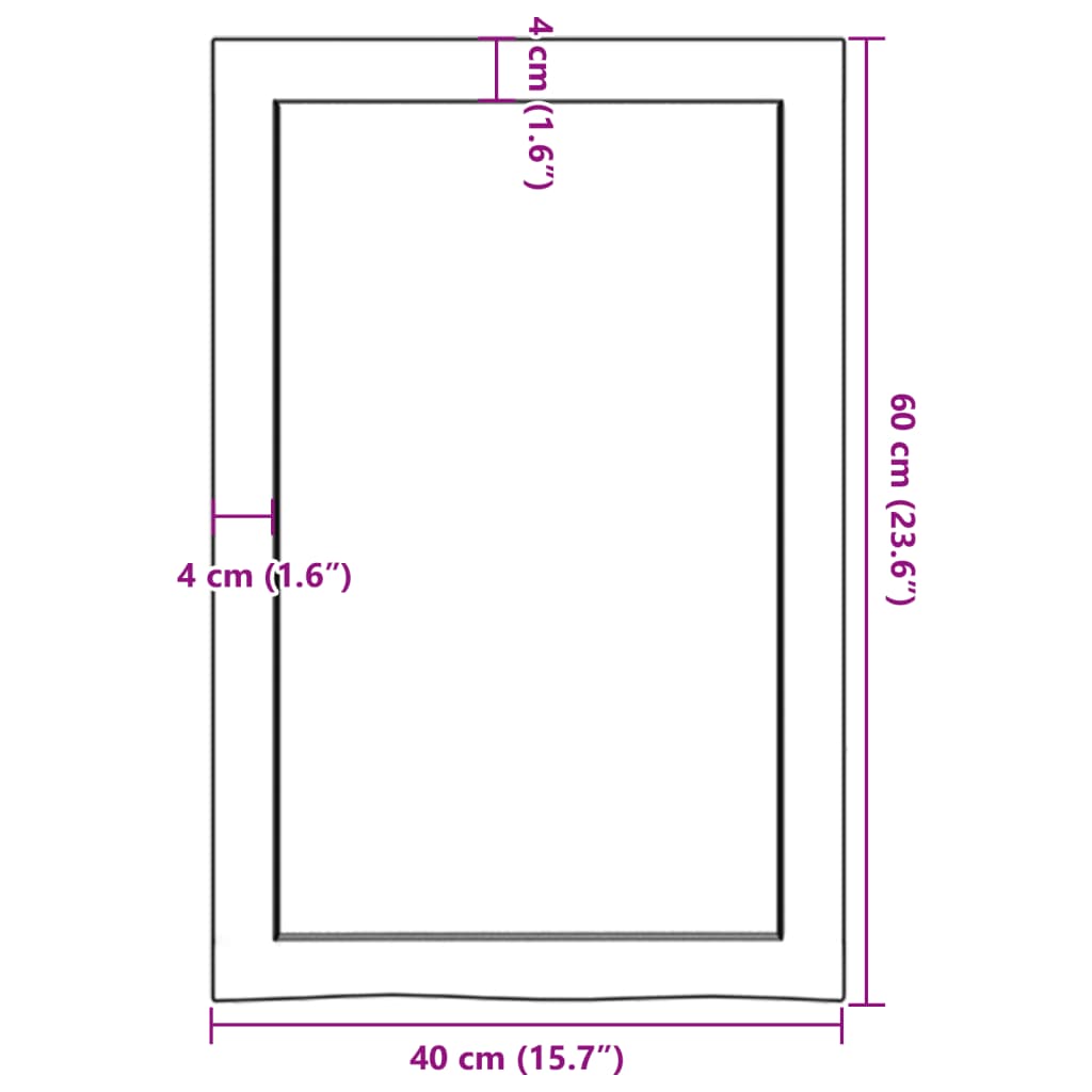 Ripiano Muro Marrone 40x60x(2-4) cm Massello Rovere Trattato - homemem39