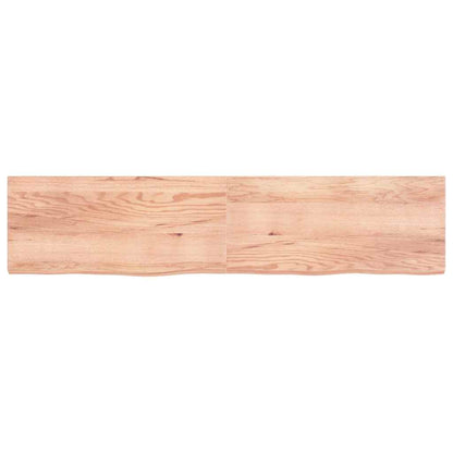 Ripiano Muro Marrone 220x50x(2-6) cm Massello Rovere Trattato