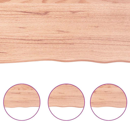 Ripiano Muro Marrone 220x50x(2-6) cm Massello Rovere Trattato