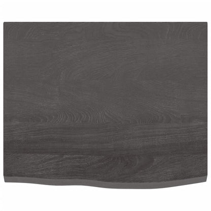 Ripiano Muro Marrone Scuro 60x50x2 cm Massello Rovere Trattato - homemem39