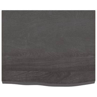 Ripiano Marrone Scuro 60x50x(2-4) cm Massello Rovere Trattato - homemem39